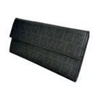 Fendi Black Zucchino Coated Canvas Forever Continental Purse