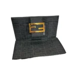 Fendi Black Zucchino Coated Canvas Forever Continental Purse