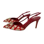 Valentino Red and Beige V Logo Heels