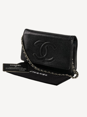 Chanel Black Caviar Timeless CC Wallet on Chain crossbody bag