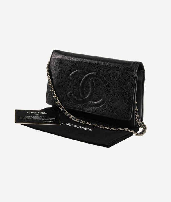 Chanel Black Caviar Timeless CC Wallet on Chain crossbody bag