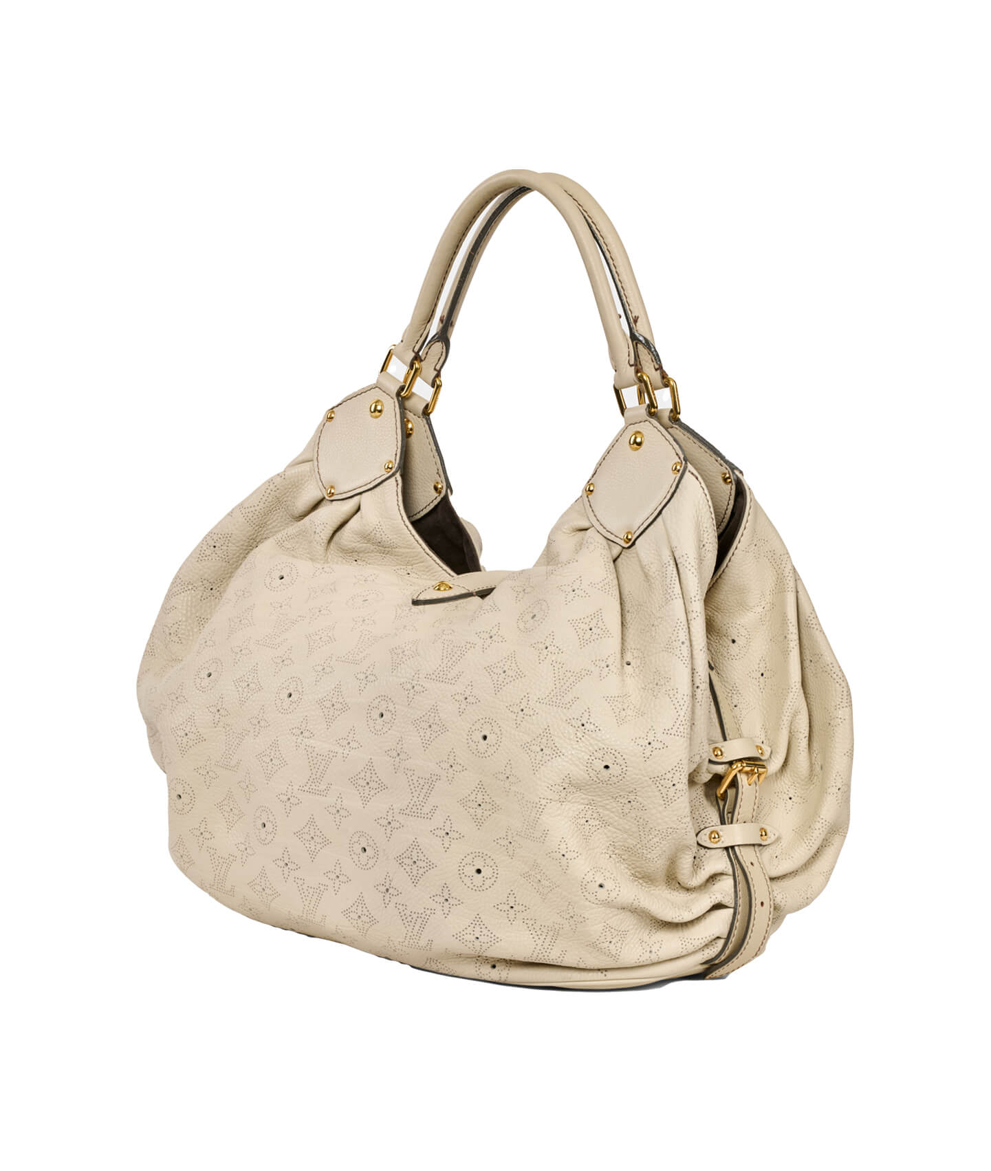 Authentic Louis Vuitton Mahina Solar Handbag with Monogram Detailing