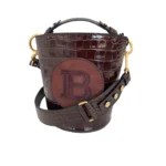 Balmain Logo Patch Saddler Bucket Bag
