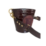Balmain Logo Patch Saddler Bucket Bag