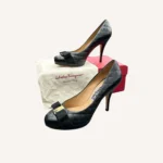 Salvatore Ferragamo Tina Q Quilted Bow Pumps (Size 37.5)