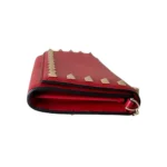 Valentino Vermillion Leather Rockstud Wallet on Chain