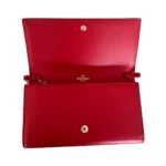 Valentino Vermillion Leather Rockstud Wallet on Chain