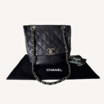 Chanel Trianon Messenger Bag in black quilted lambskin with silver-tone hardware