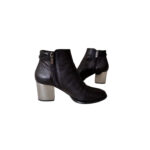 Jimmy Choo Method 65 Leather Ankle Boots with Mirror Block Heel (Size 38)