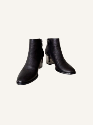 Jimmy Choo Method 65 Leather Ankle Boots with Mirror Block Heel (Size 38)