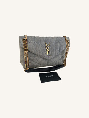 YSL Monogram Denim Loulou Puffer