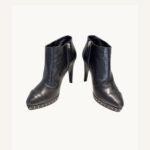 Chanel CC Cap Toe Leather Chain Plaform Boot (Size 38)