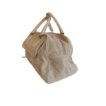 Bottega Veneta Taupe Suede Bowling Bag