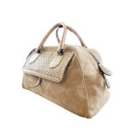Bottega Veneta Taupe Suede Bowling Bag