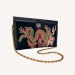 Gucci Suede Patent Web Dragon Embroidered Ophidia