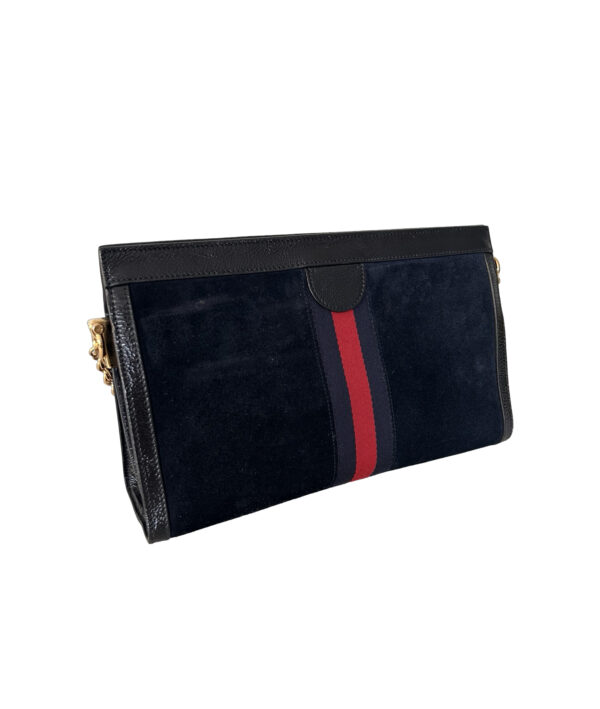 Gucci Suede Patent Web Dragon Embroidered Ophidia