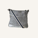 Gucci GG Silver Monogram Perforated Canvas & Leather Crossbody