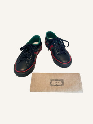 Gucci GG web Black Tennis Sneakers 1977 (Size 37.5)