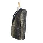 Yves Saint Laurent Iconic Babycat Gold Jaquard Tux Jacket