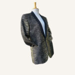 Yves Saint Laurent Iconic Babycat Gold Jaquard Tux Jacket