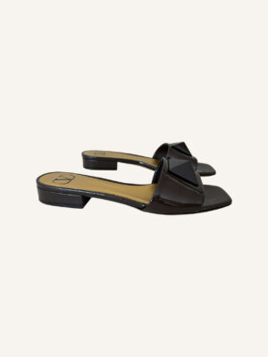 Valentino Patent Leather One Stud Mules (Size 37)