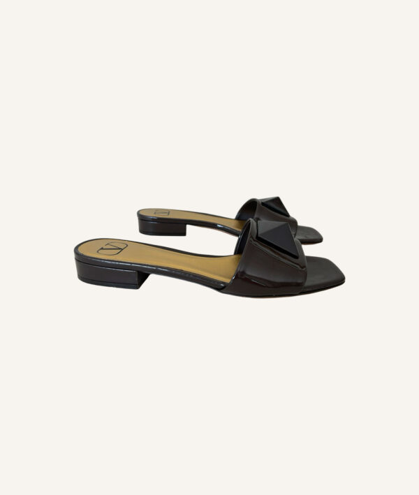 Valentino Patent Leather One Stud Mules (Size 37)