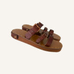 Valentino Brown Leather Flat Slides