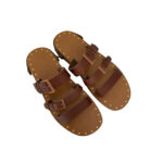 Valentino Brown Leather Flat Slides