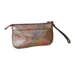 Gucci Metallic Cracked Leather Wristlet