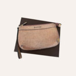 Gucci Metallic Cracked Leather Wristlet