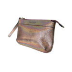 Gucci Metallic Cracked Leather Wristlet