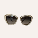Miu Miu Tortoiseshell Crystal Cat Eye Sunglasses