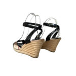Burberry Patent Leather Black and Novacheck Cross Strap Espadrilles (Size 36)
