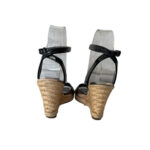 Burberry Patent Leather Black and Novacheck Cross Strap Espadrilles (Size 36)