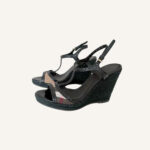 Burberry Leather & Novacheck T Strap Wedge (Size 38)