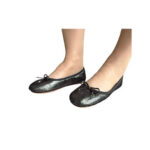Chanel Black Silver Ballet Flats (Size 37)