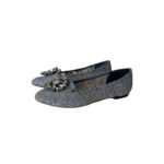 Dolce & Gabbana Lace Crystal Embellished Flats (Size 37.5)
