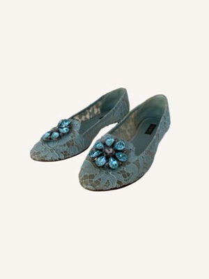 Dolce & Gabbana Lace Crystal Embellished Flats (Size 37.5)