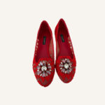 Dolce & Gabbana Lace Crystal Embellished Flats (Size 37.5)