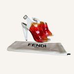 Fendi Multicolour PVC Patent Slingback Sandals (Size 38)