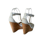 Jimmy Choo Portia Woven Wedge Marble and White (Size 37.5)