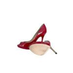 Jimmy Choo Red Patent Leather Peep Toe (Size 37.5)