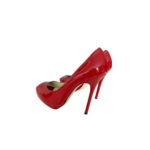 Jimmy Choo Red Patent Leather Peep Toe (Size 37.5)
