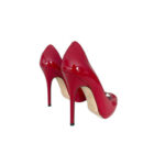 Jimmy Choo Red Patent Leather Peep Toe (Size 37.5)