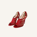 Christian Louboutin Red Leather Strappy Pumps (Size 37.5)