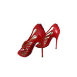 Christian Louboutin Red Leather Strappy Pumps (Size 37.5)
