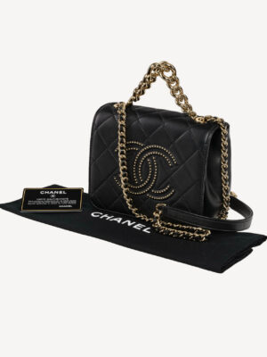 Chanel Beauty Begins CC Flap bag in black quilted lambskin leather
