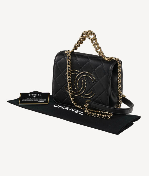 Chanel Beauty Begins CC Flap bag in black quilted lambskin leather