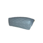 Dolce & Gabbana Light Blue Quilted Leather Tote with Leopard Interior