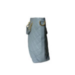 Dolce & Gabbana Light Blue Quilted Leather Tote with Leopard Interior